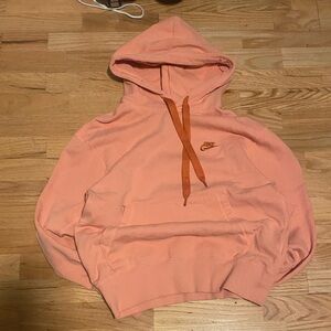 Nike Peach/Orange Pullover Hoodie with Embroidered Logo